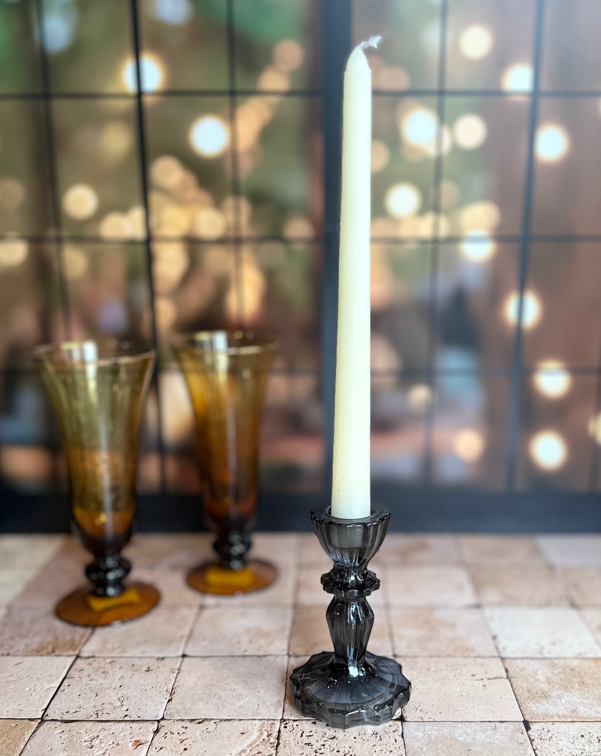 Glass Candlestick Holder